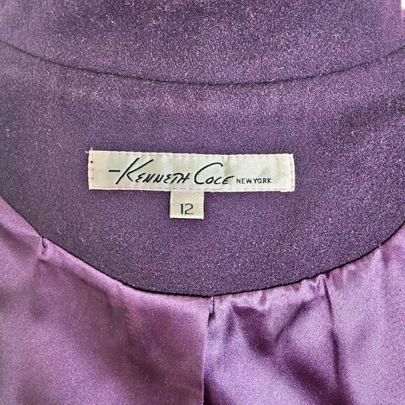 Kenneth Cole Wool Blend Coat | Purple | Size 12 | Pre-Loved - Picture 10 of 16